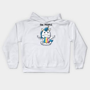 Unicorn's Solitude: Embracing the Mystical Away from People Kids Hoodie